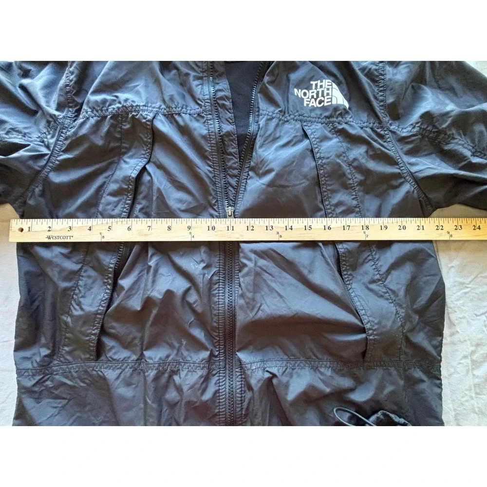 The North Face Mens Hydrenaline Windbreaker Jacket Black Hooded Large Windwall